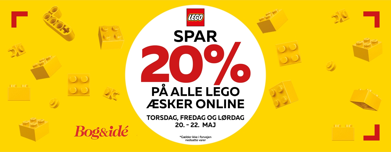 Spar 20% på alle LEGO-æsker online hos Bog & idé